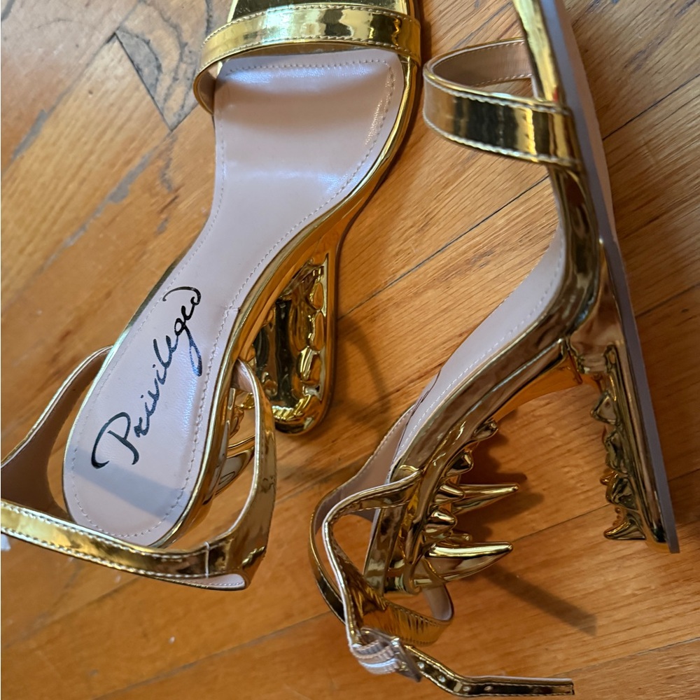 Privileged Metallic Gold Heels